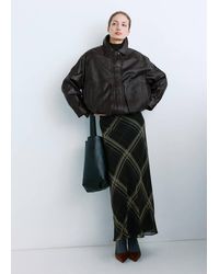Mango - Oversized Leather Jacket - Lyst