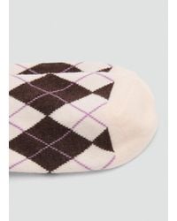 Mango - Chaussettes Losanges Écru - Lyst