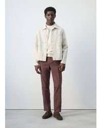 Mango - Cotton Linen Denim Jacket - Lyst