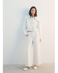 Mango - Wide Leg Mid-Rise Jeans - Lyst