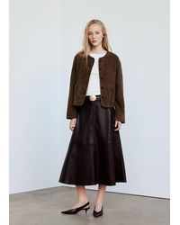 Mango - Faux Leather A-Line Skirt - Lyst
