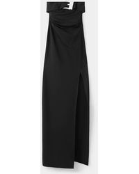 Mango Strapless Crystal Dress in Green | Lyst