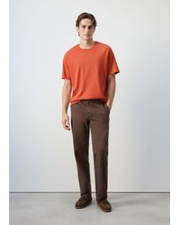 Mango - Relaxed Fit Cotton-Linen Blend T-Shirt - Lyst