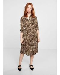 mango animal print shirt dress