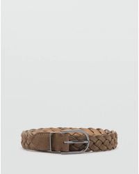 Mango - Braided Leather Belt - Lyst