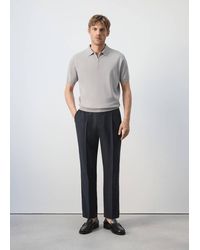 Mango - Knitted Polo Shirt With Zip - Lyst
