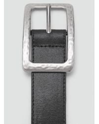 Mango - Cintura Fibbia Quadrata Texture Nero - Lyst