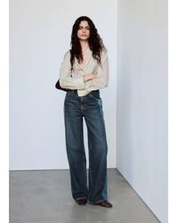 Mango - Wide-Leg Jeans With Contrast Detailing - Lyst