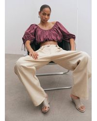 Mango - Leather Wedge-Heel Sandals - Lyst
