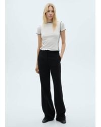 Mango - Crop Top T-Shirt With Contrasting Trim - Lyst