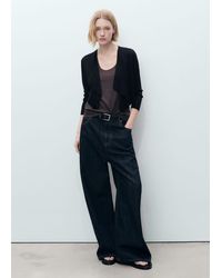 Mango - Knitted Cropped Cardigan - Lyst