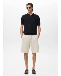 Mango - Linen-Blend Bermuda Shorts With Drawstring - Lyst