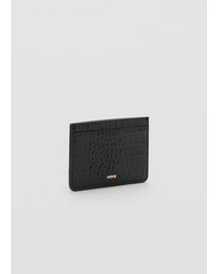 Mango - Glänzender Kartenhalter Mit Krokoprägung - Lyst