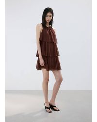 Mango - Short Ruffled Dress - Lyst