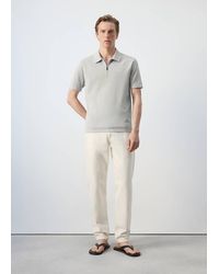 Mango - Sweat Confort Extensible À Zip Gris Glacé - Lyst