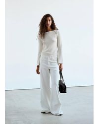 Mango - Pullover Maglia Collo A Barca Grezzo - Lyst