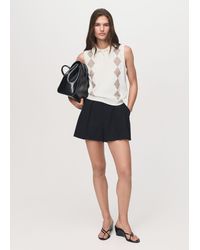 Mango - Diamond-Print Polo-Neck Waistcoat - Lyst