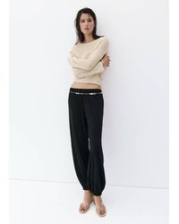 Mango - Openwork Lurex Knit Sweater - Lyst