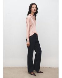 Mango - Satin Blouse With Draped Neck - Lyst