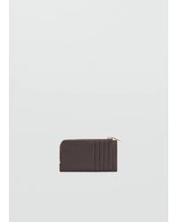 Mango - Saffiano-Effect Card Holder With Zip - Lyst