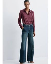 Mango - Regular-Fit Satin Shirt - Lyst