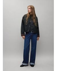 MANGO TEEN - Straight-Leg Jeans With Cuffed Hem - Lyst
