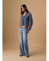 MANGO TEEN - Sheer Blouse With Ruffles - Lyst