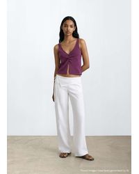 MANGO TEEN - Cotton Top With Ruched Detail - Lyst