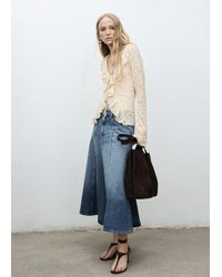 Mango - Gonna Midi Denim Blu Medio - Lyst