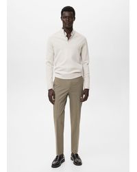 Mango - Pull-Over Maille Col Montant Gris Clair/Pastel - Lyst