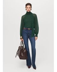 Mango - Gemusterte Bluse Mit Schleife - Lyst