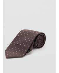 Mango - Silk Cotton Polka Dot Tie - Lyst