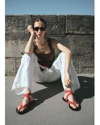 Mango - Suede Straps Sandals - Lyst