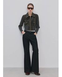 Mango - Knitted Jacket With Combined Fabrics - Lyst