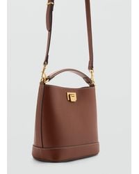 Mango - Mini Shopper Bag With Metallic Detail - Lyst