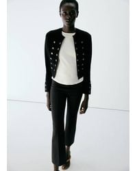Mango - Straight-Leg Trousers With Seam Detail - Lyst