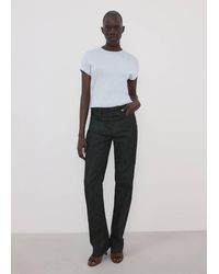 Mango - Short-Sleeved Cotton-Blend T-Shirt - Lyst