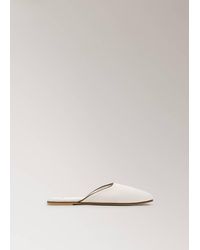 Mango - Chaussons Ouverts À L'Arrière Passepoil À Contraste Ivoire - Lyst