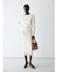Mango - Round-Neck Knitted Sweater - Lyst