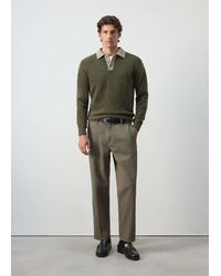 Mango - Wool And Alpaca Knitted Polo Sweater - Lyst