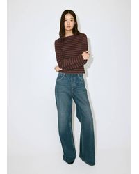Mango - Striped Cotton T-Shirt - Lyst
