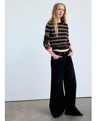 Mango - Striped Knit Jumper - Lyst