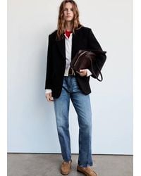 Mango - Straight-Fit Double-Breasted Suit Jacket - Lyst
