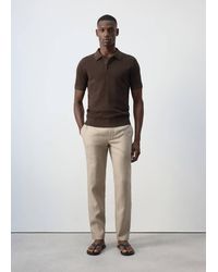 Mango - Slim-Fit 100% Linen Trousers - Lyst