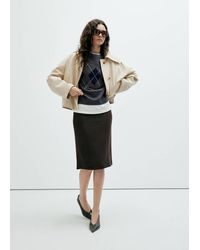 Mango - Argyle Knit Sweater - Lyst