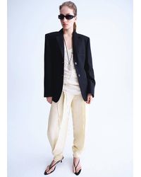 Mango - Satin-Finish Harem Pants With Poppers - Lyst