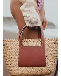 Mango - Basket Bag With Studs Detail - Lyst