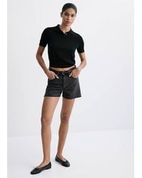 Mango - Denim Shorts With Frayed Hem - Lyst