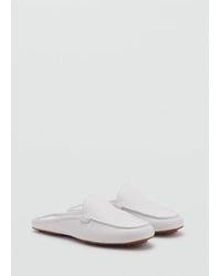 Mango - Leather Flat Shoes - Lyst