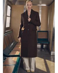 Mango - Long Structured Wool Coat - Lyst